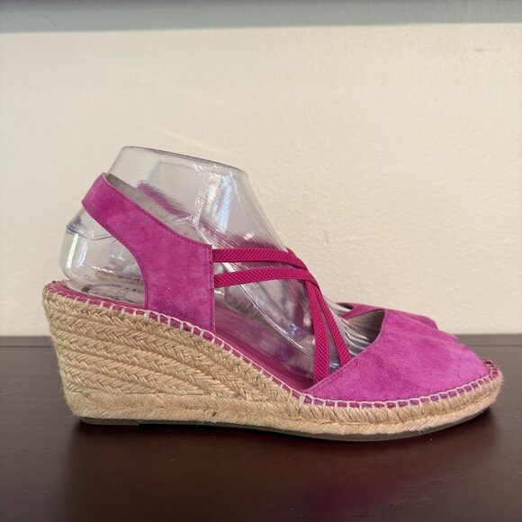 ABEO B.I.O Systems Delano Espadrille Wedge Suede Sandals in Fuchsia 10N - Picture 2 of 12